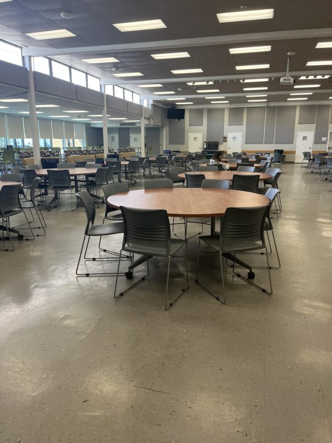 The cafeteria looks pretty empty in the beginning of the period, but that will likely change. 