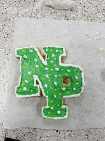 For this assignment we did not bake the cookie but we had to decorate it and practice our piping skills and we gave these cookies to a food kitchen. 