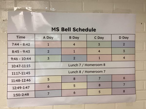 Middle School Welcomes Changes to Schedule