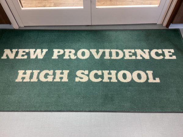 NPHS rug in front of the main office.