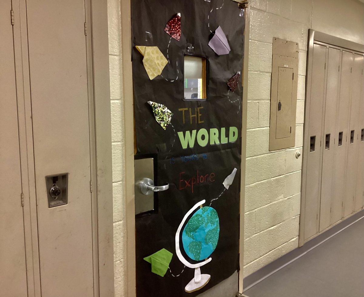 One of many doors decorated throughout the school.