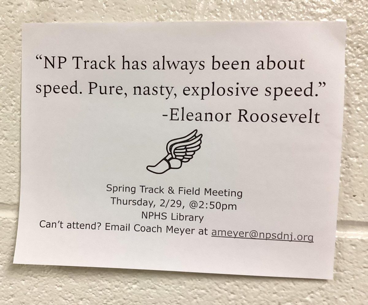 Flyer to inform students about an upcoming track meeting