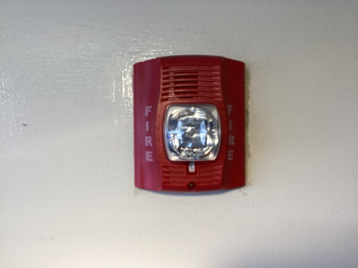 Fire alarm on wall