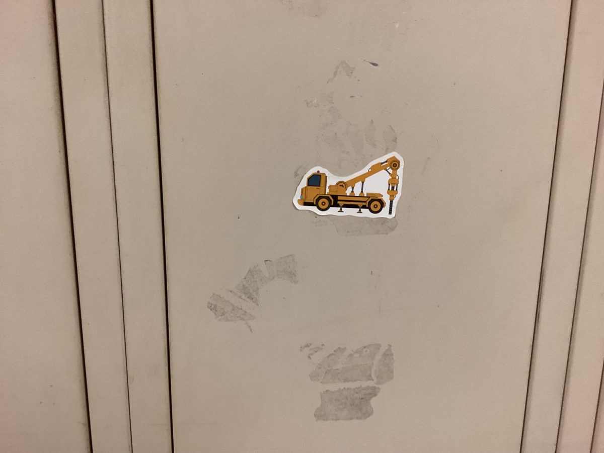 Sticker on locker 