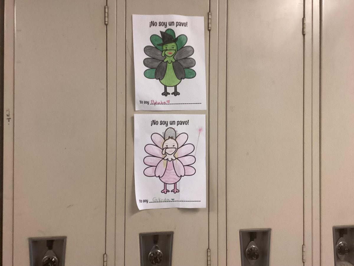 These are artworks of students from Spanish classrooms. 