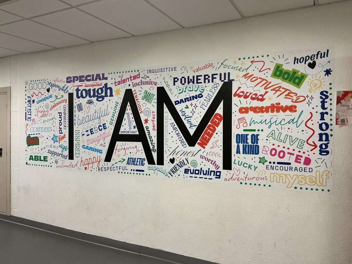 A motivational painting on the wall. 