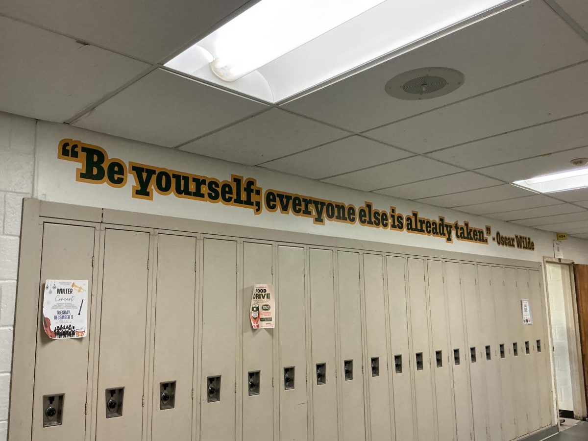  Quote above lockers brings positivity to students.