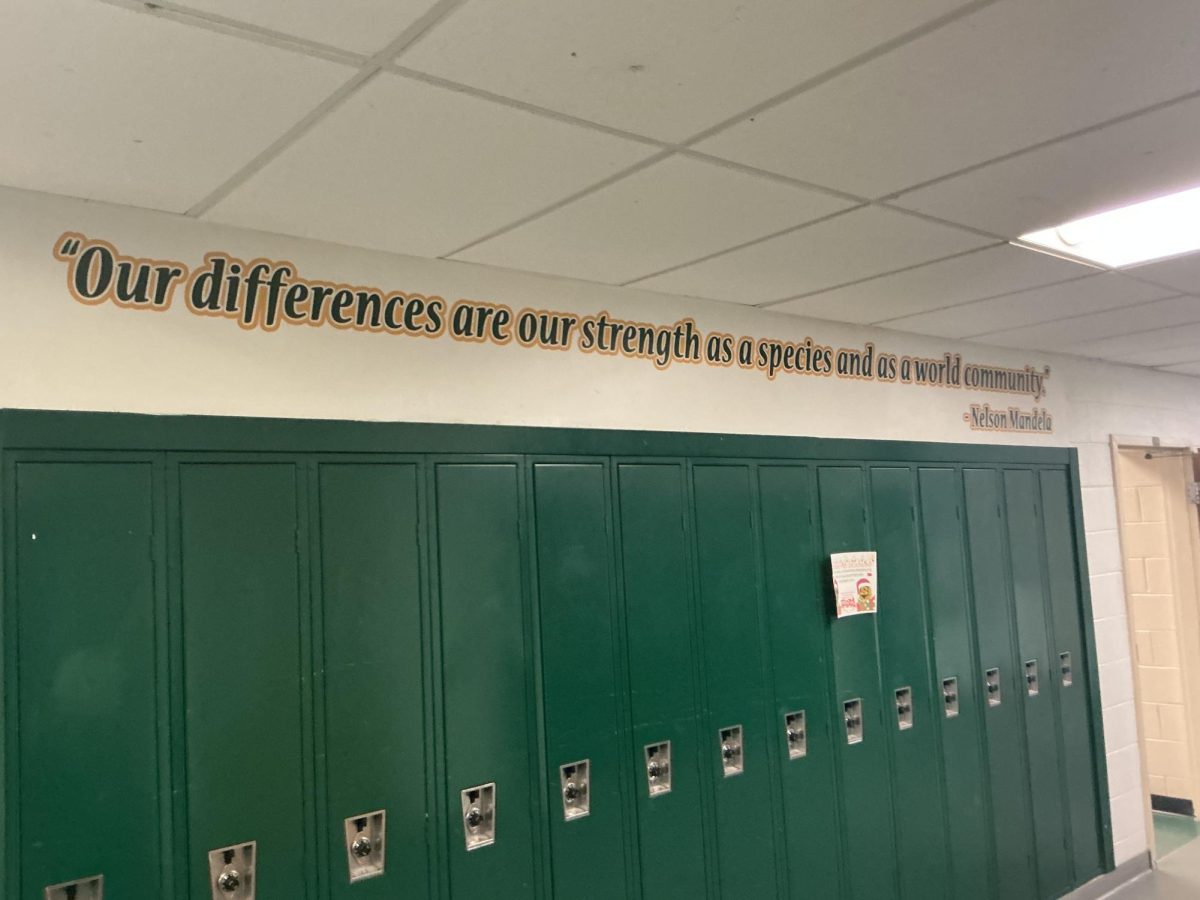 Motivational quote in science wing.