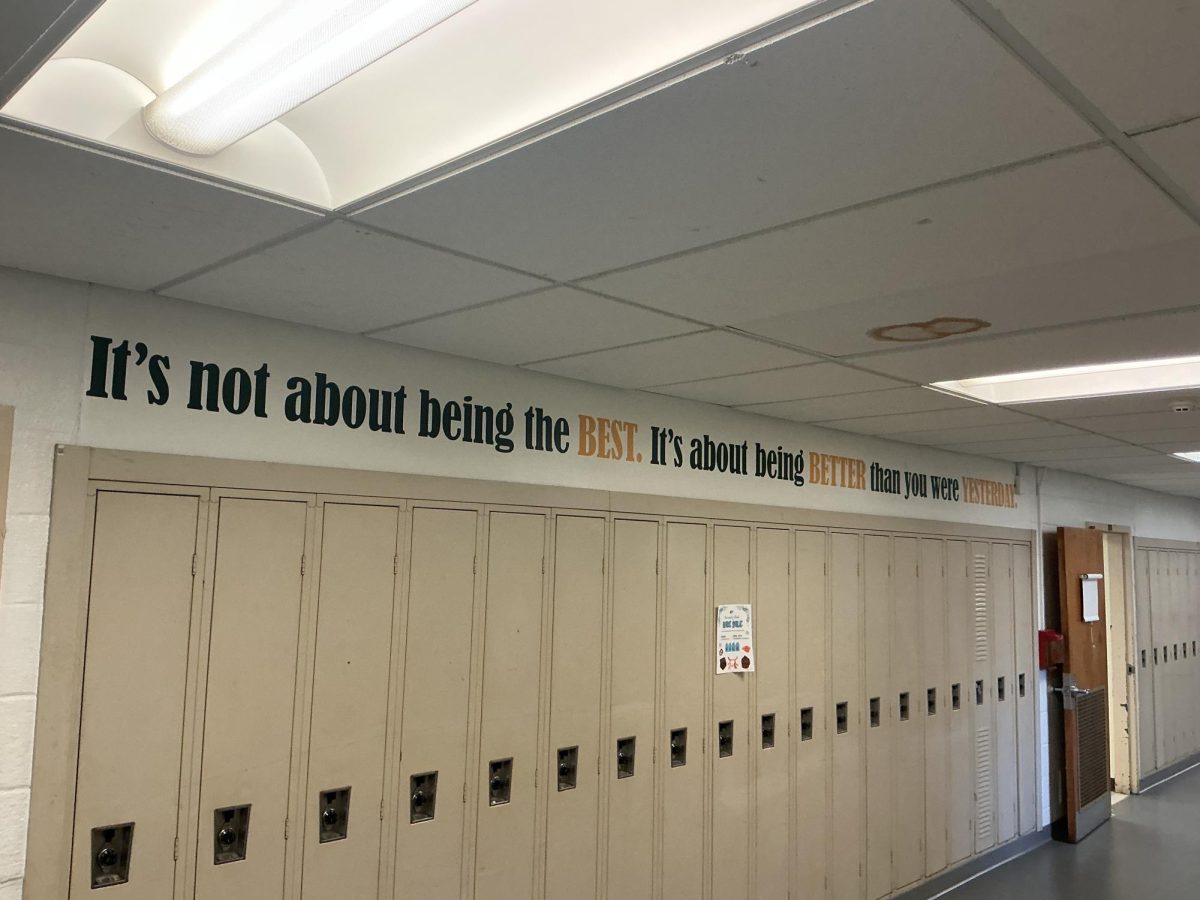 Motivational quote in World Literature hallway.